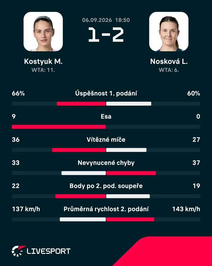 Statistiky zápasu.