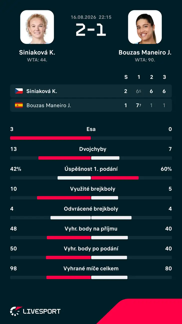 Statistiky zápasu.