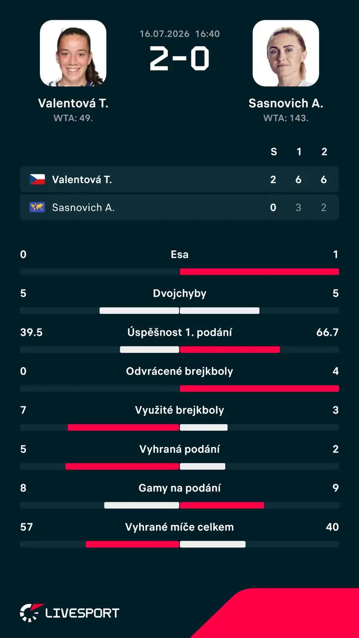 Statistiky zápasu.