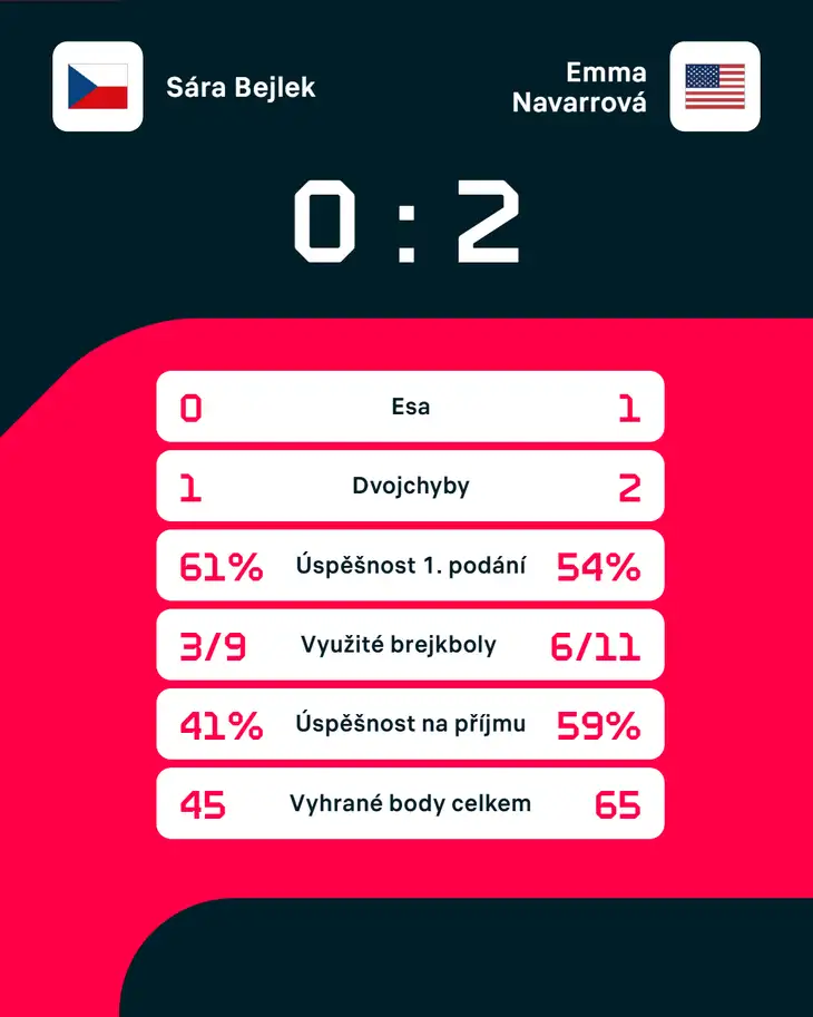Statistiky zápasu.