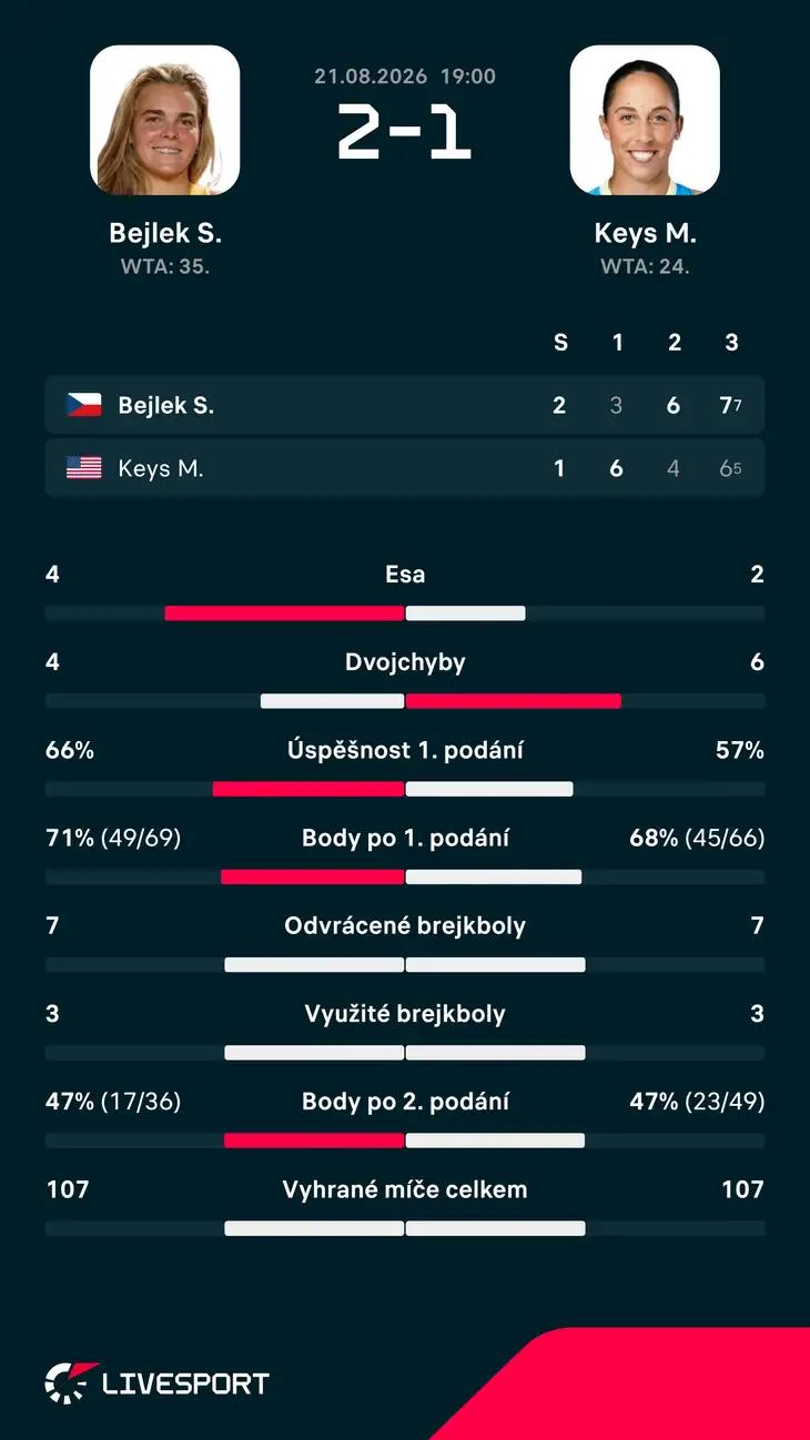 Statistiky zápasu.