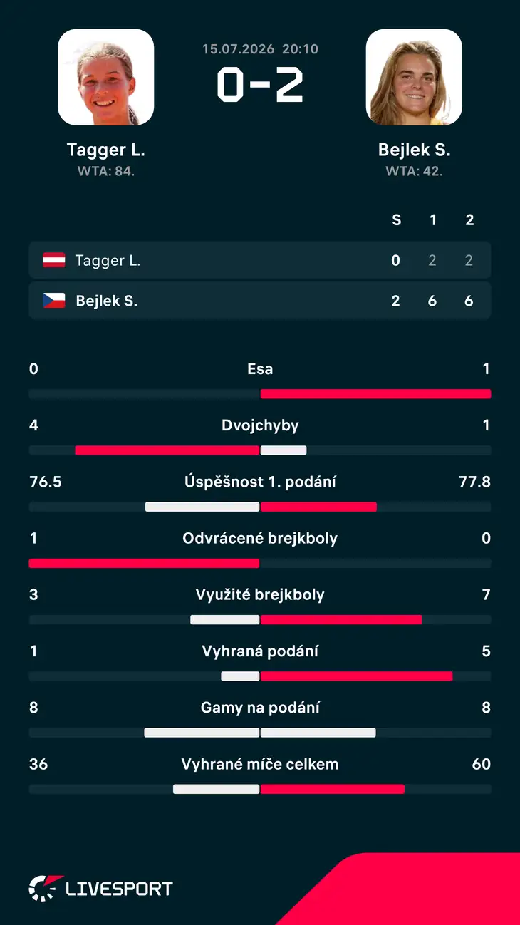 Statistiky zápasu.
