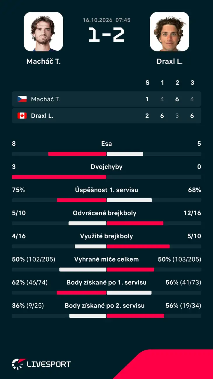 Statistiky zápasu.