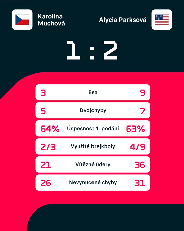 Statistiky zápasu.