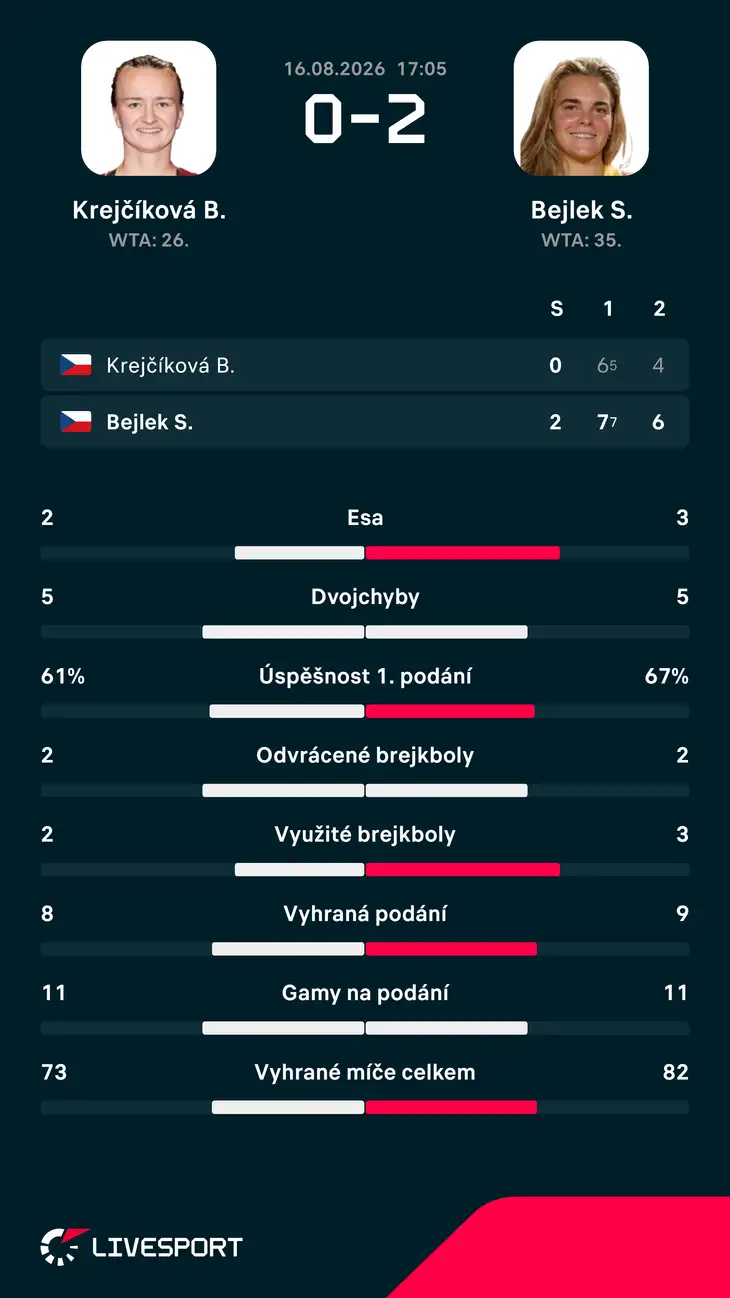 Statistiky zápasu.