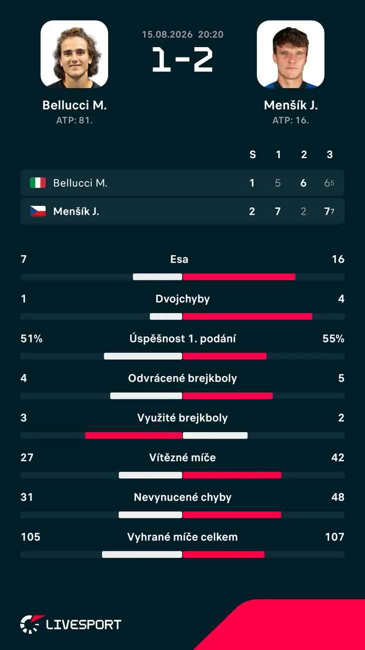 Statistiky zápasu.