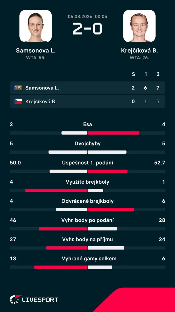 Statistiky zápasu.