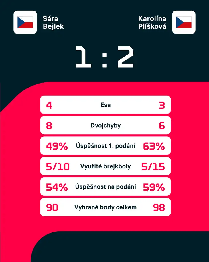 Statistika zápasu.
