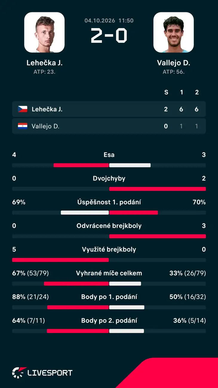 Statistiky zápasu.