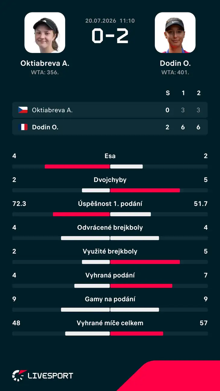 Statistiky zápasu.