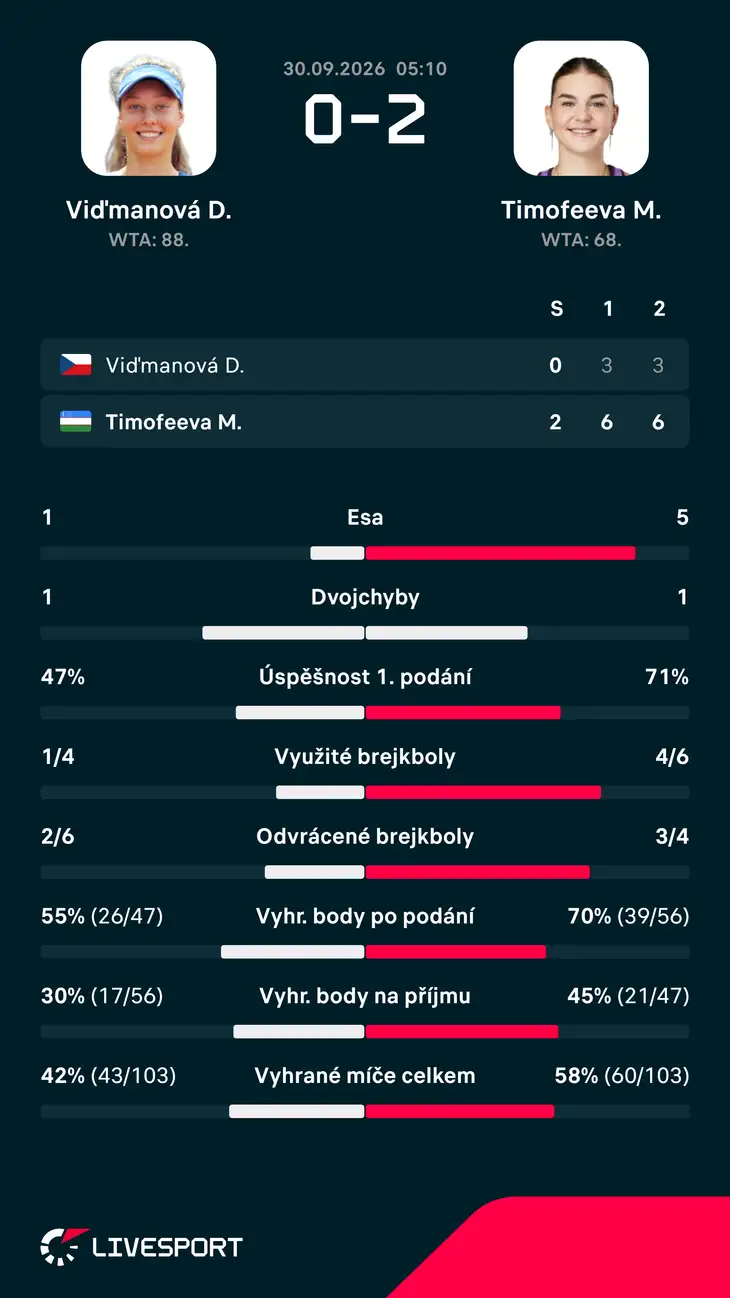 Statistiky zápasu.
