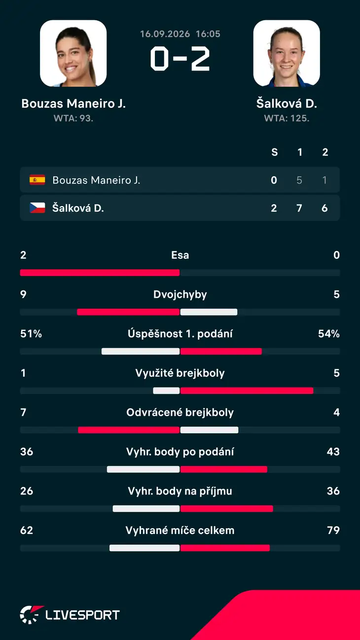 Statistiky zápasu.