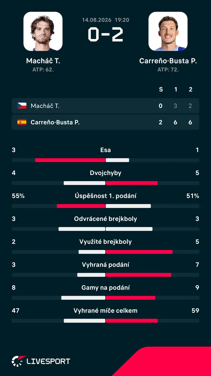 Statistiky zápasu.