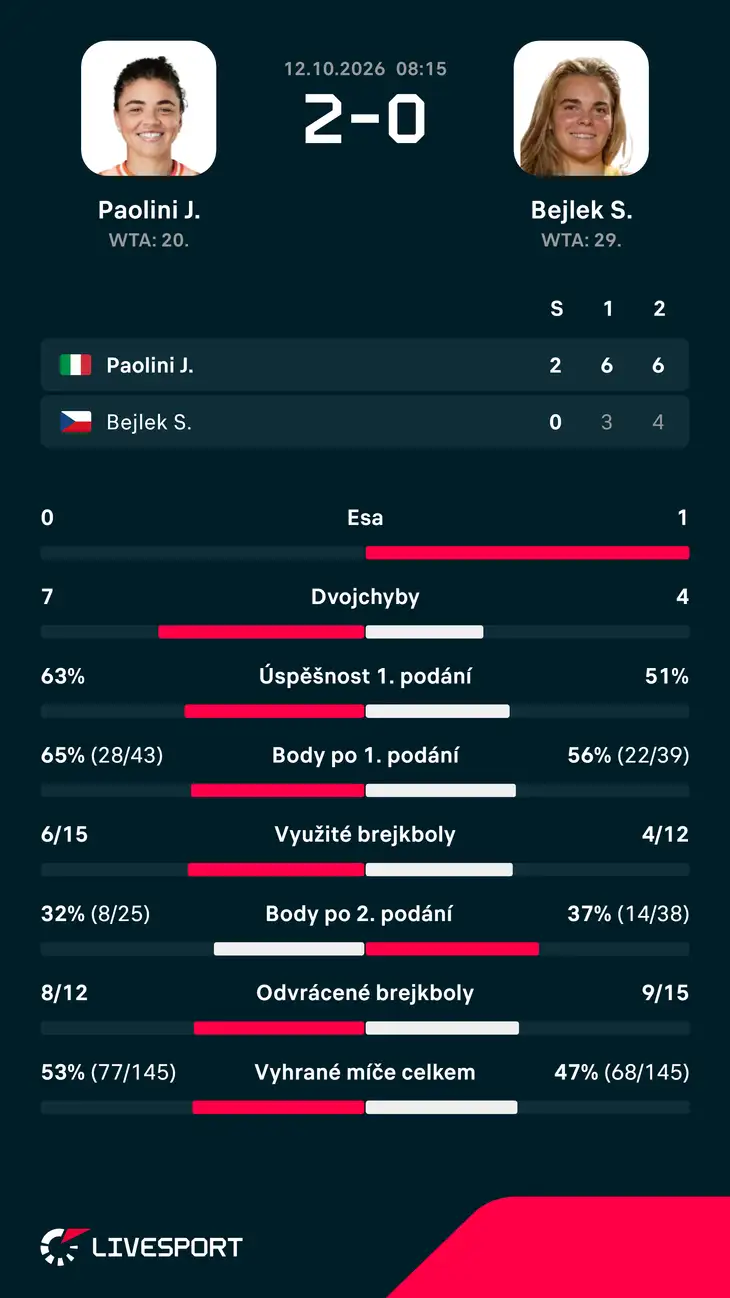 Statistiky zápasu.
