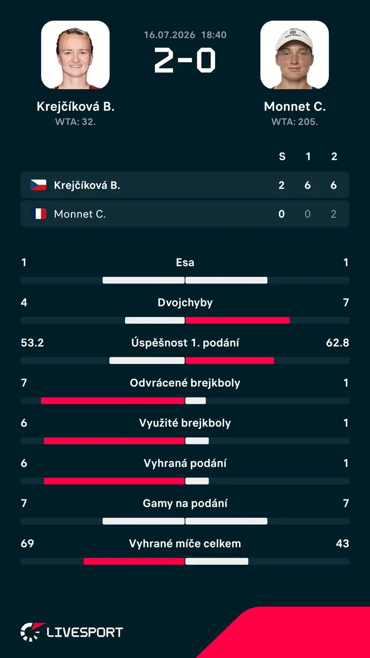 Statistiky zápasu.