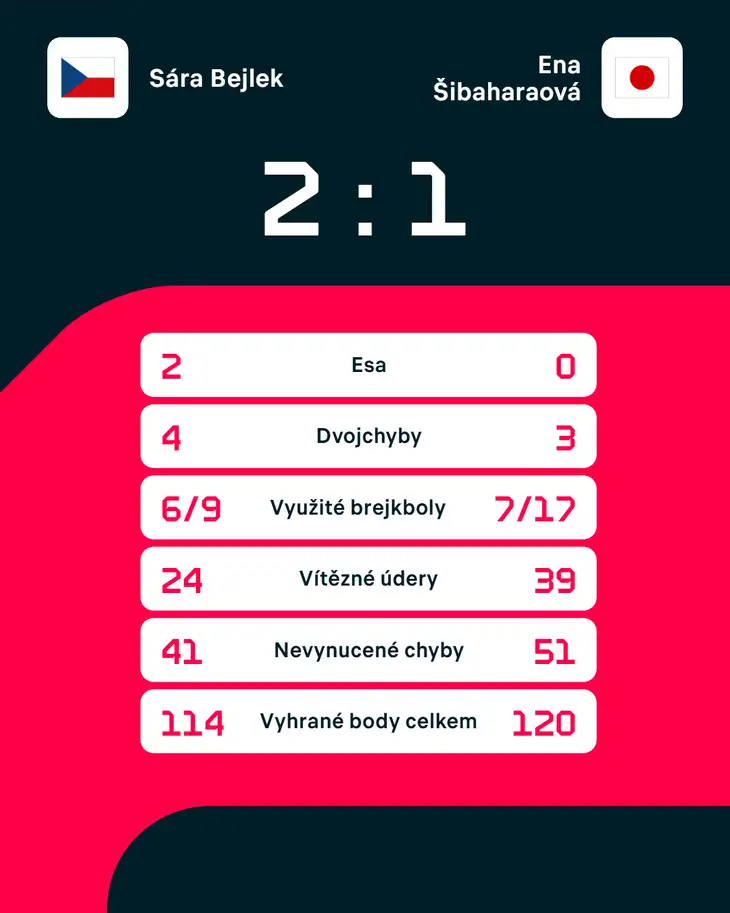 Statistiky zápasu.