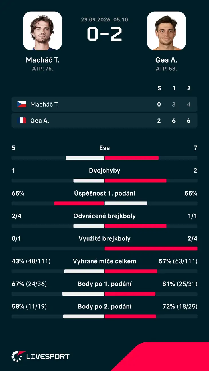 Statistiky zápasu.