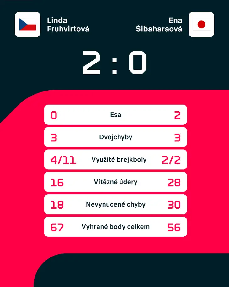 Statistiky zápasu.