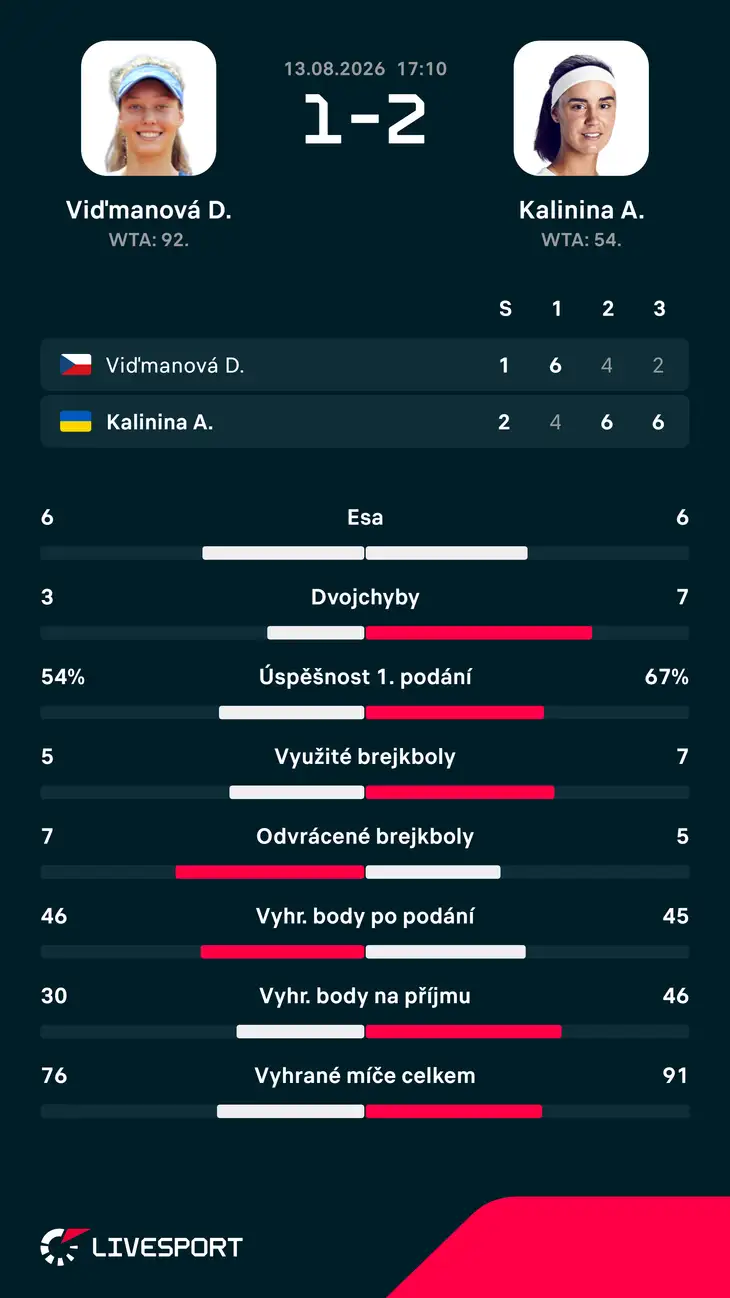 Statistiky zápasu.