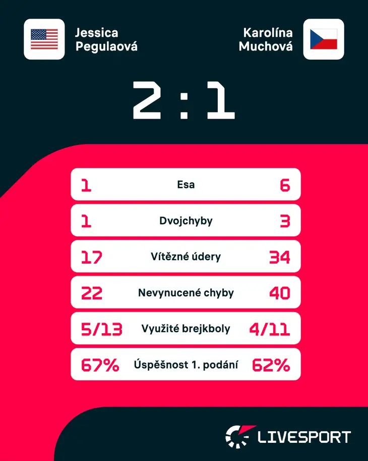 Statistiky utkání.