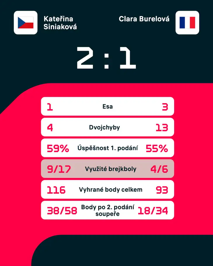 Statistika zápasu.