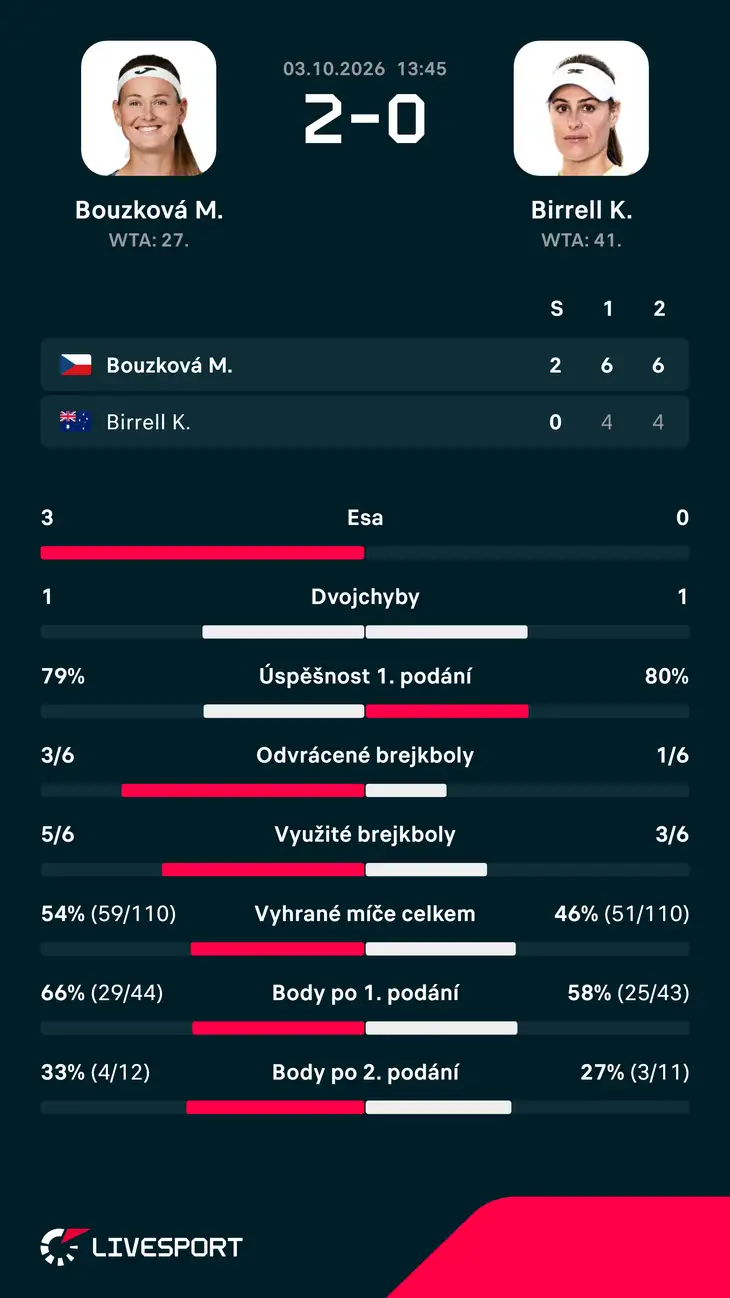 Statistiky zápasu.