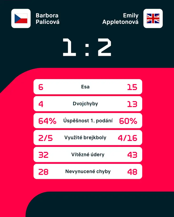 Statistiky zápasu.