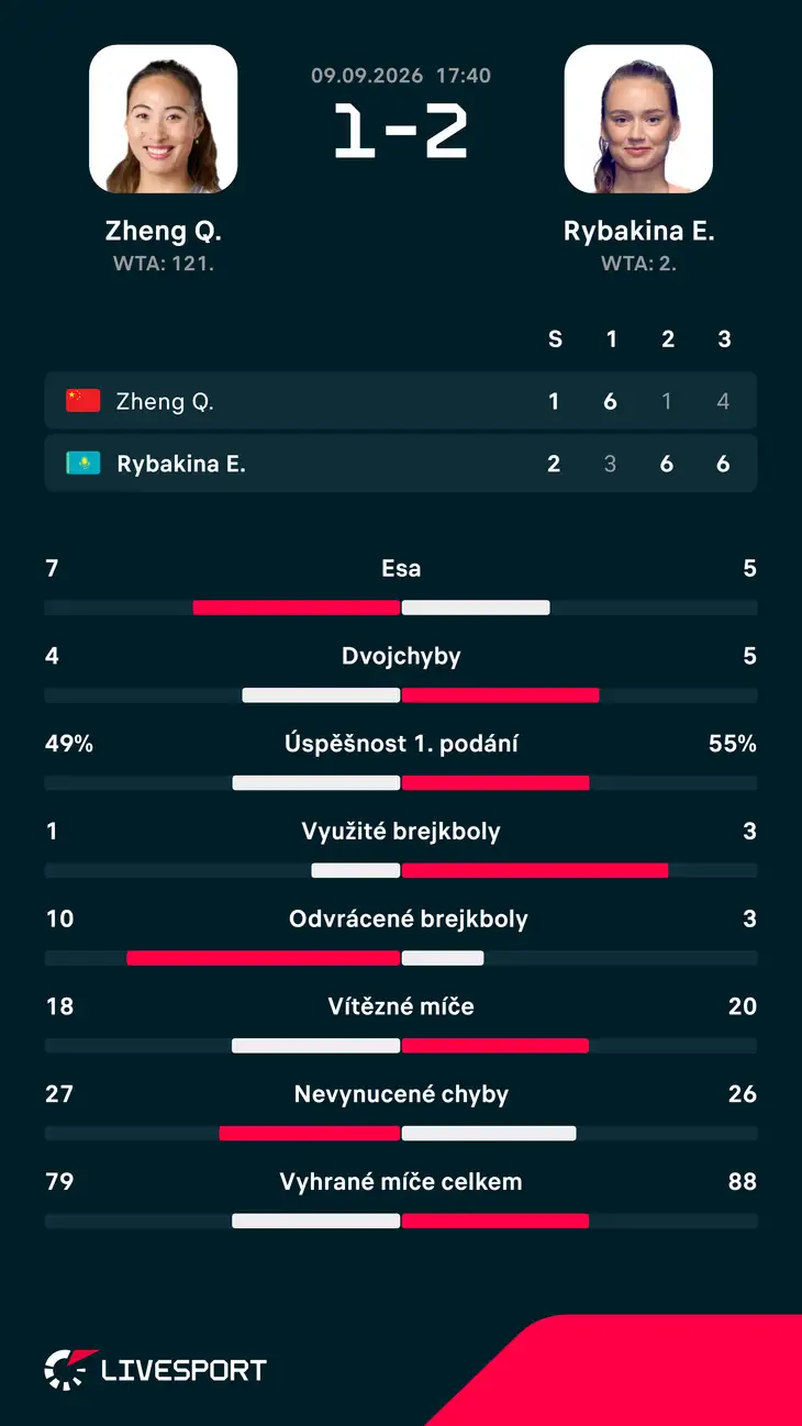 Statistiky zápasu.