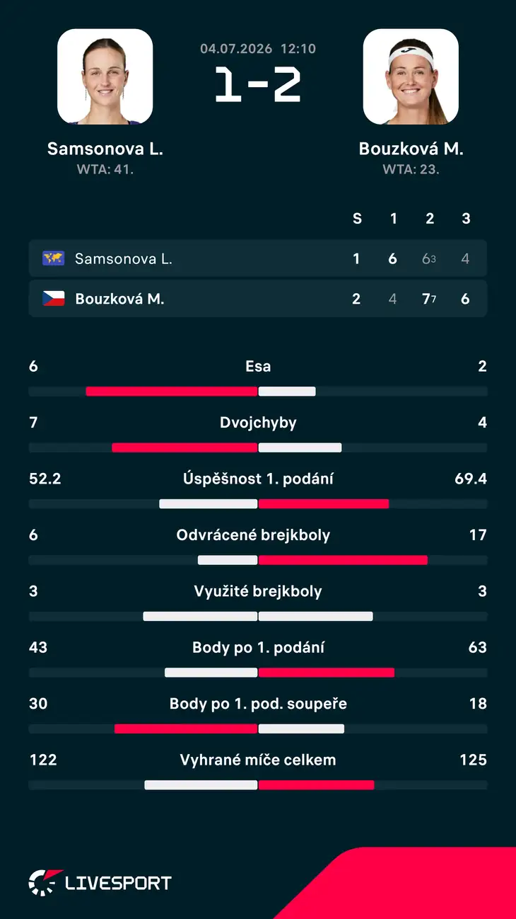 Statistiky zápasu.