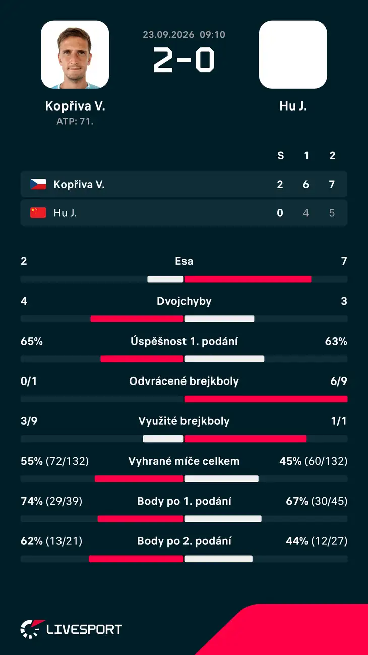 Statistiky zápasu.