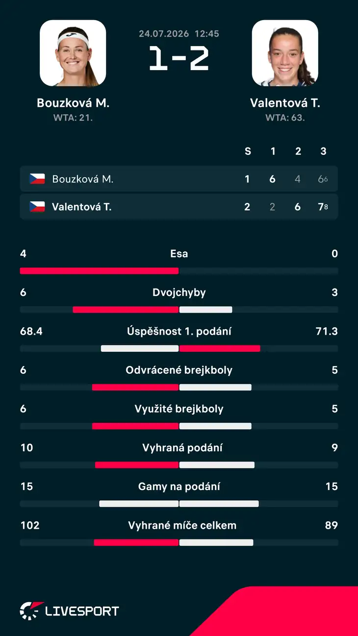 Statistiky zápasu.