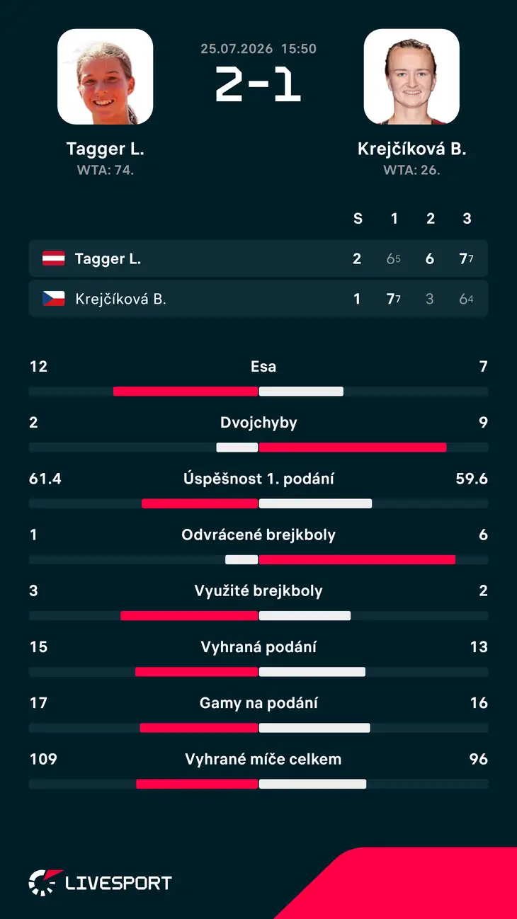 Statistiky zápasu.