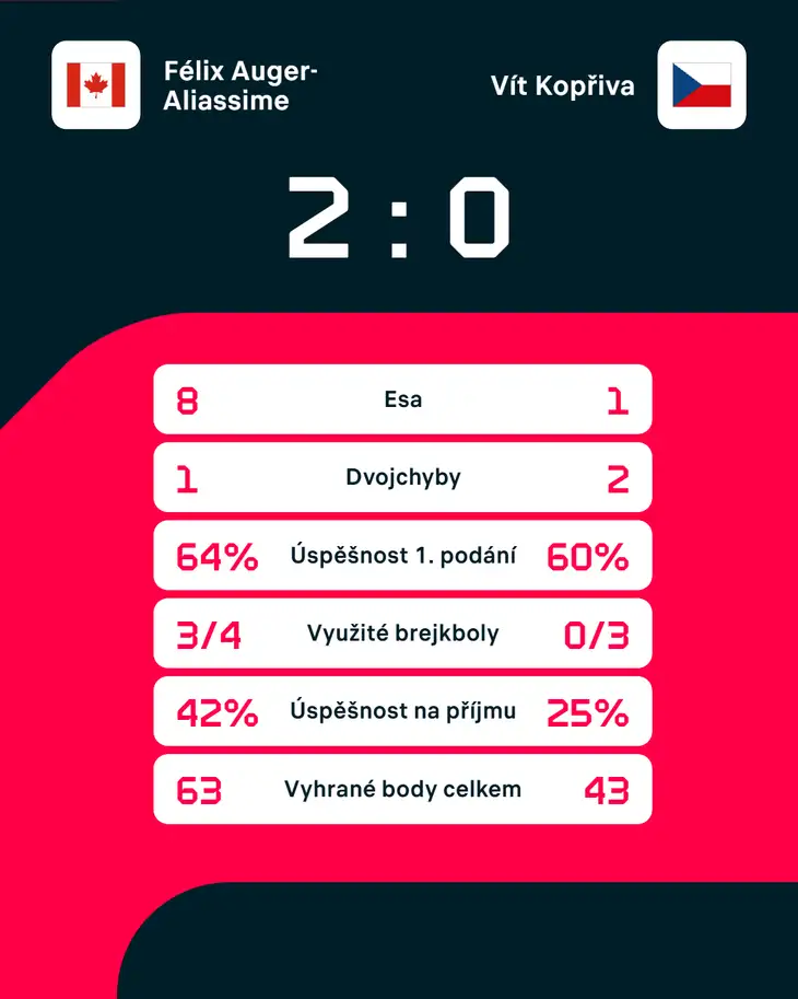 Statistiky zápasu.