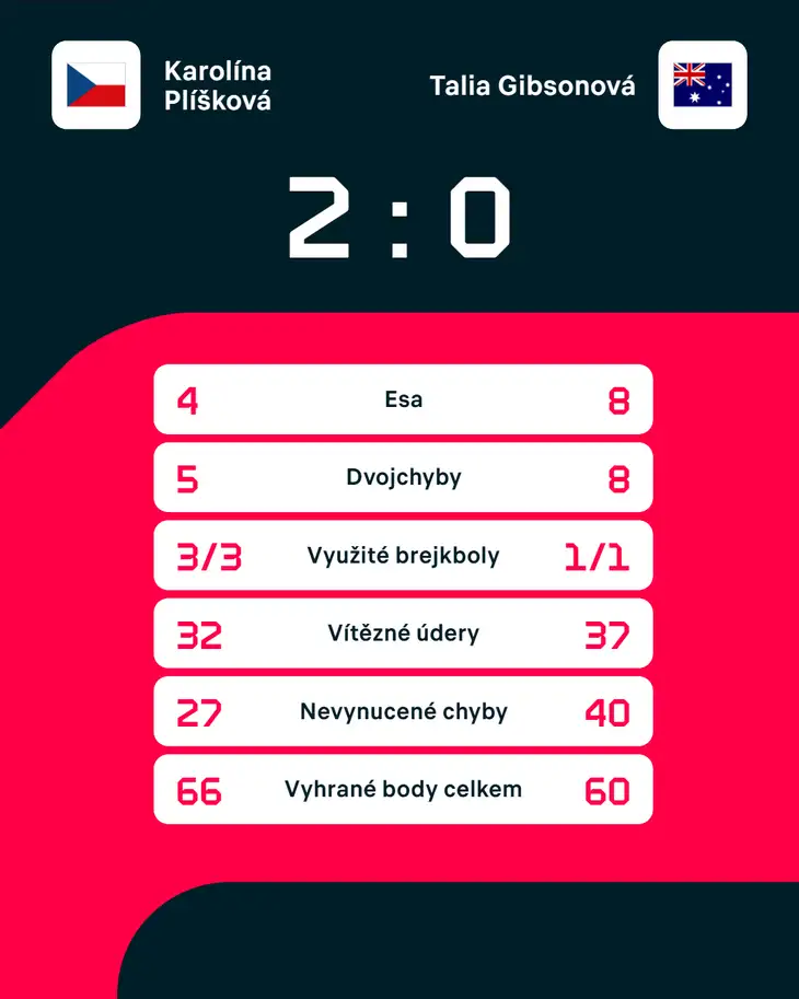 Statistiky zápasu.