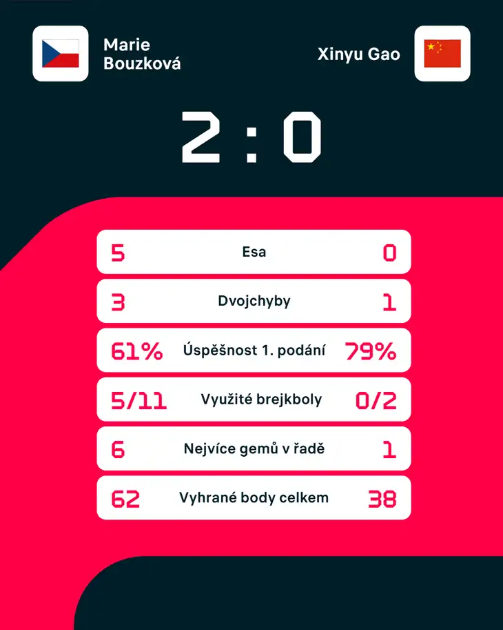 Statistiky zápasu.