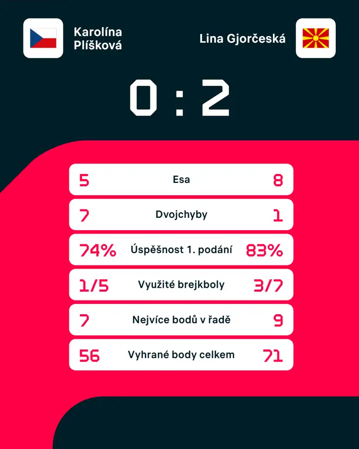 Statistiky zápasu.