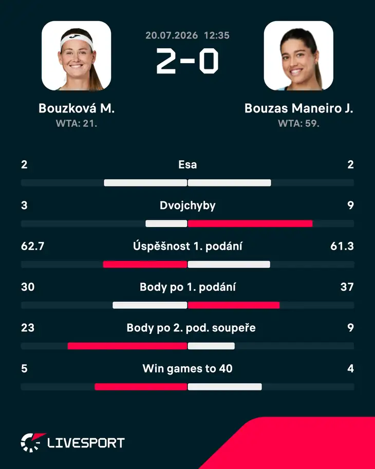 Statistika zápasu.