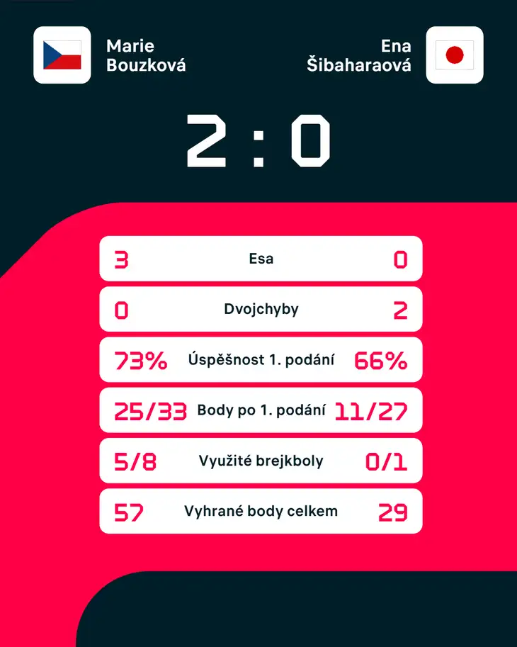 Statistiky zápasu.