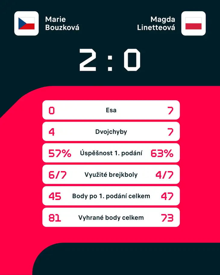 Statistiky zápasu.