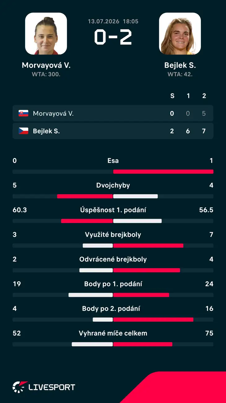 Statistiky zápasu.