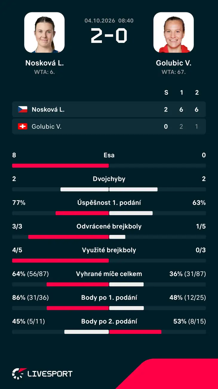 Statistiky zápasu.