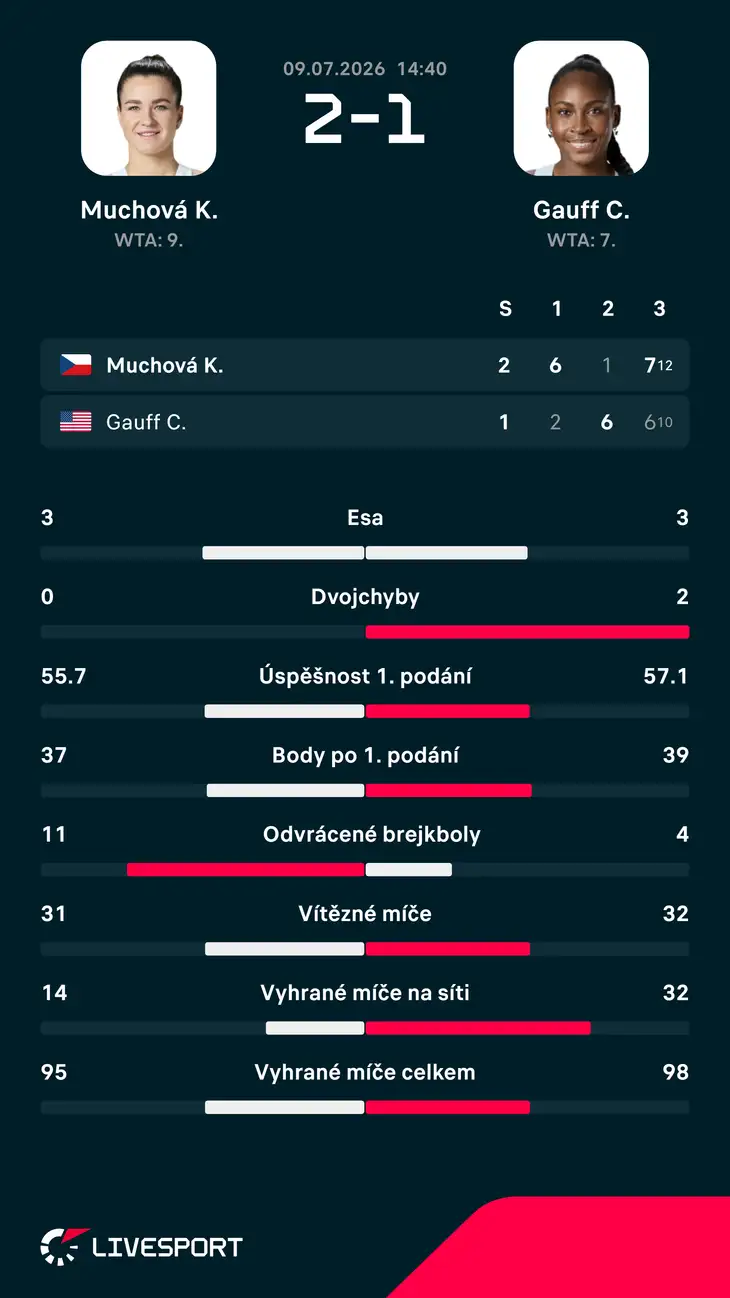 Statistiky zápasu.