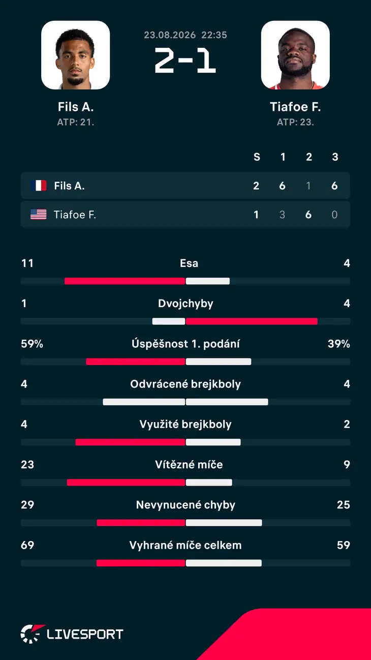 Statistiky zápasu.
