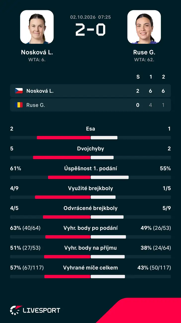 Statistiky zápasu.