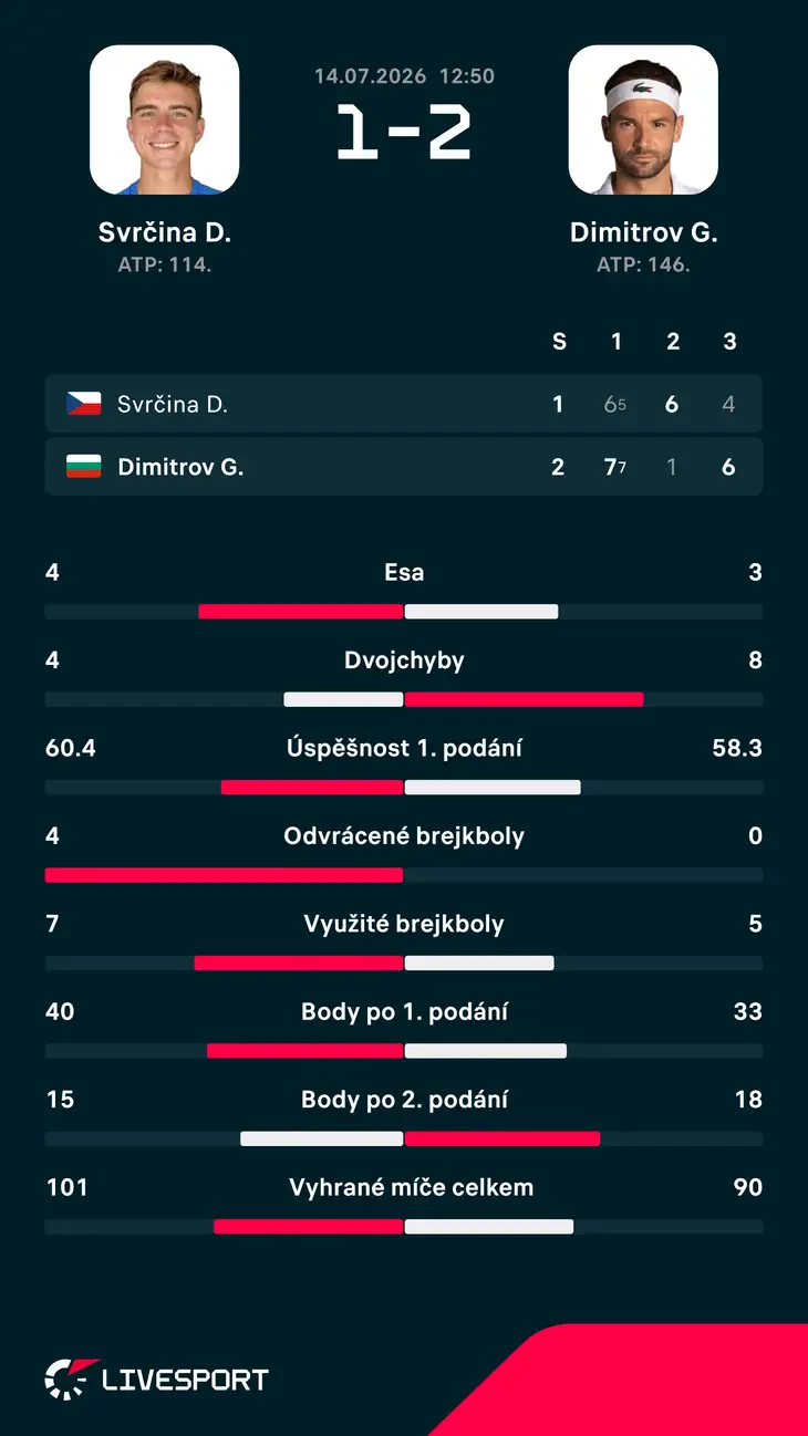 Statistiky zápasu.