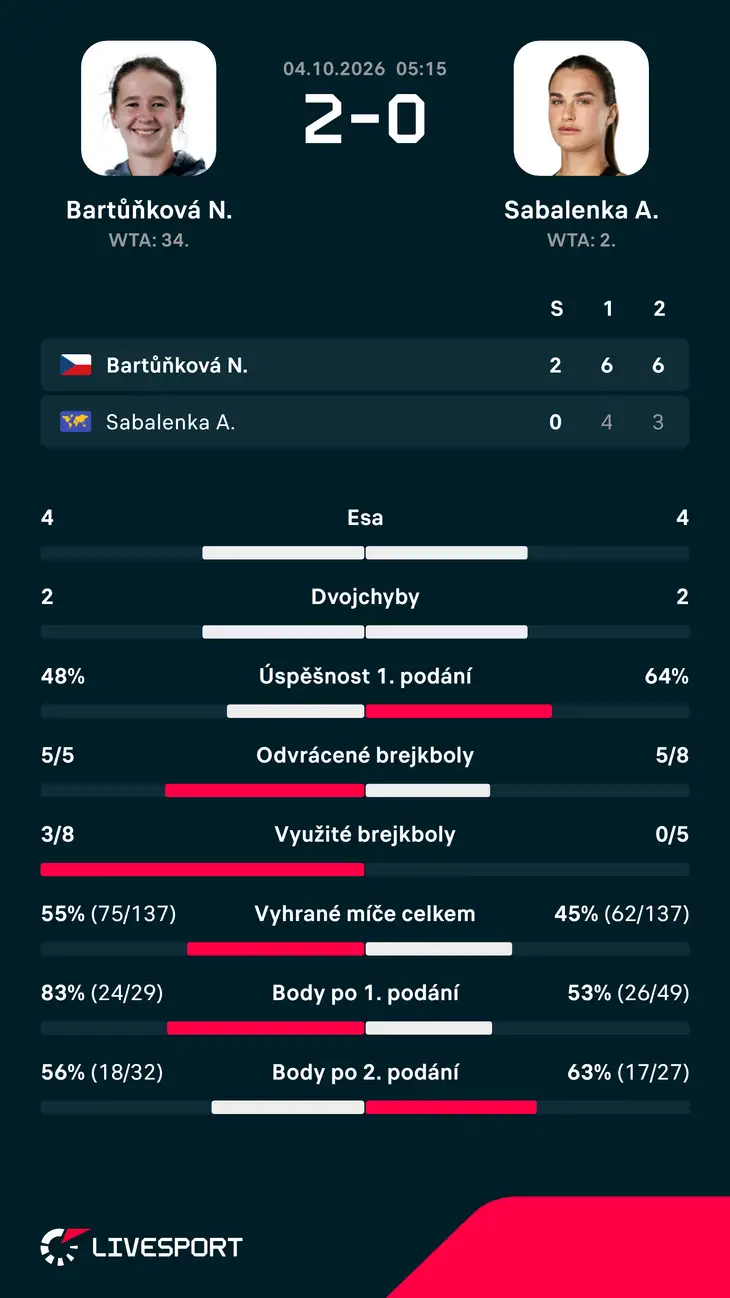 Statistiky zápasu.