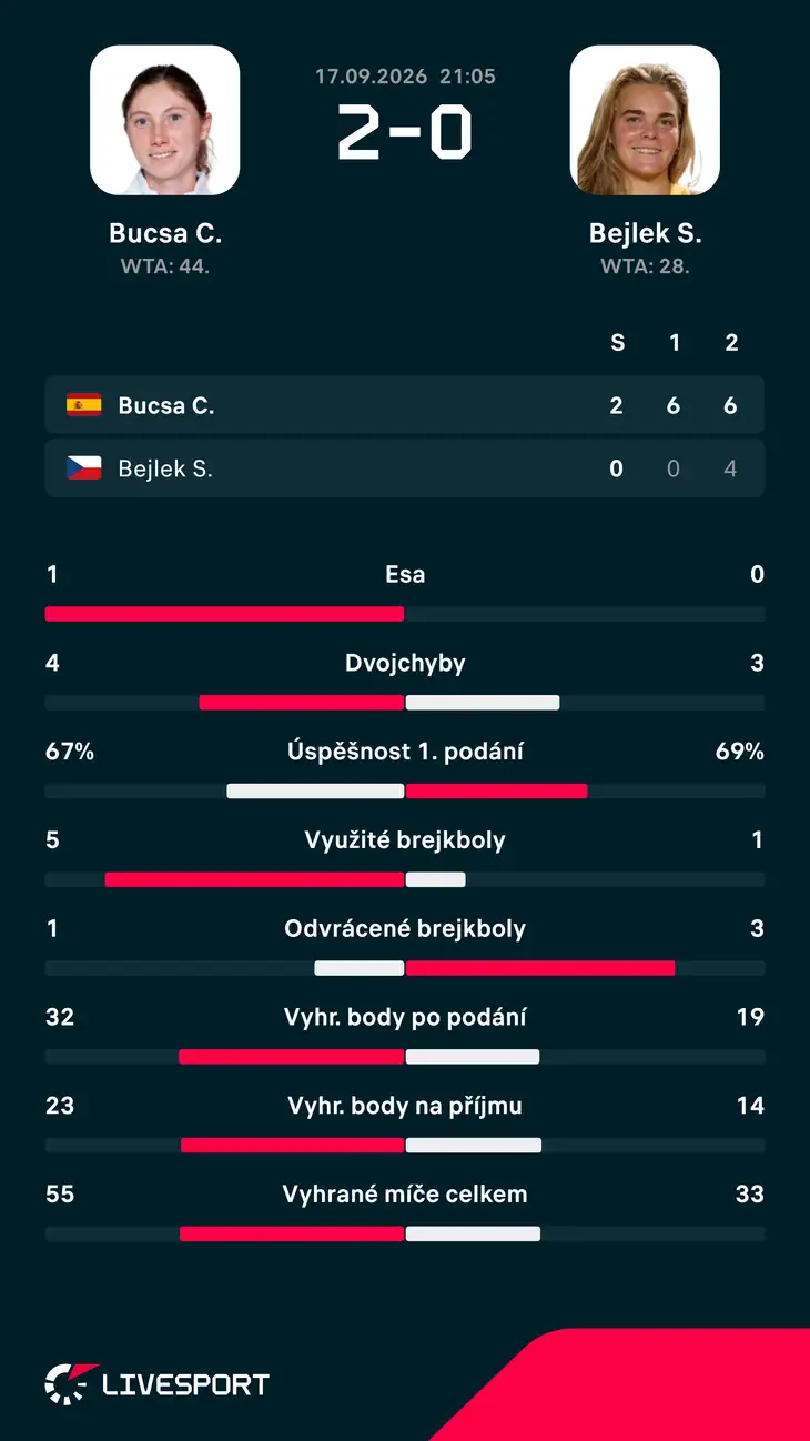 Statistiky zápasu.