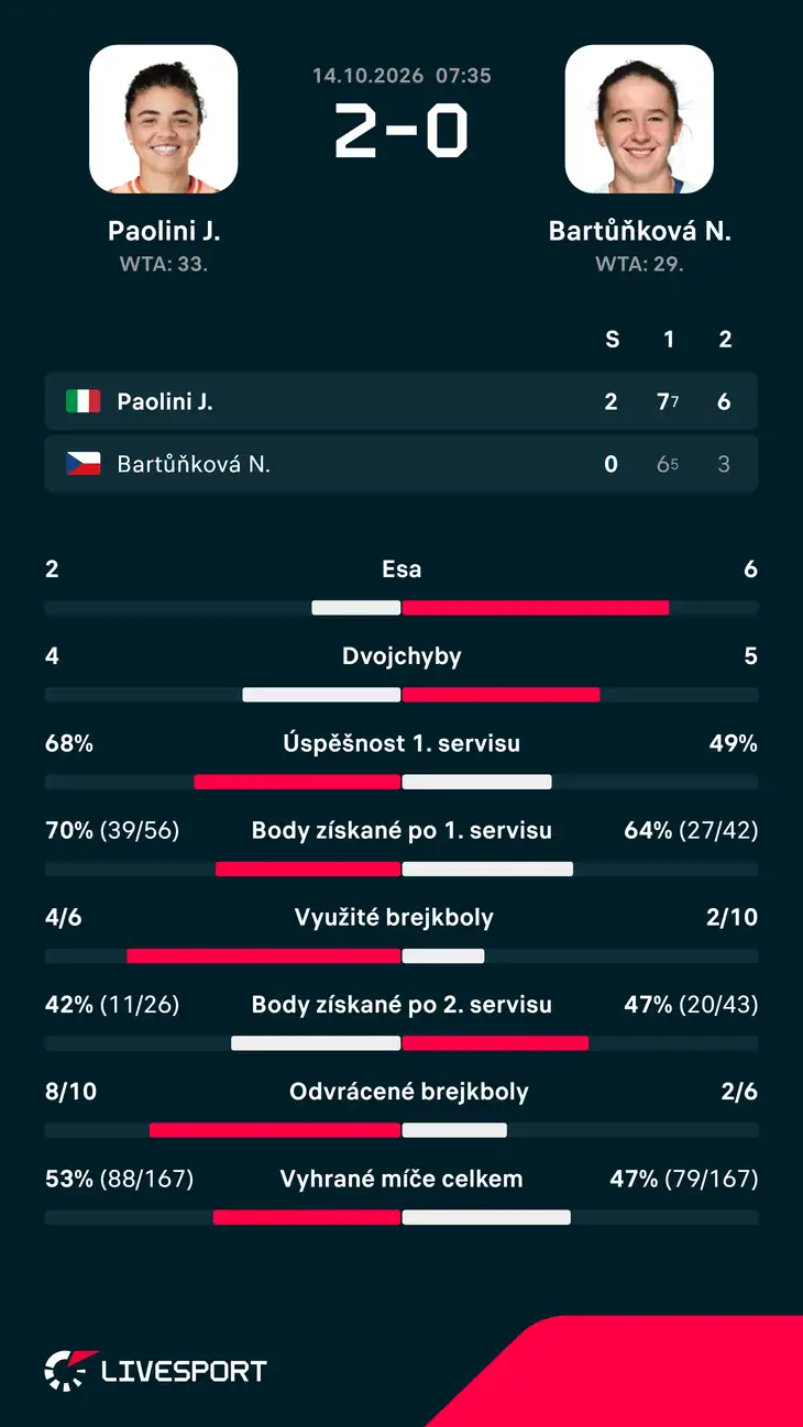 Statistiky zápasu.