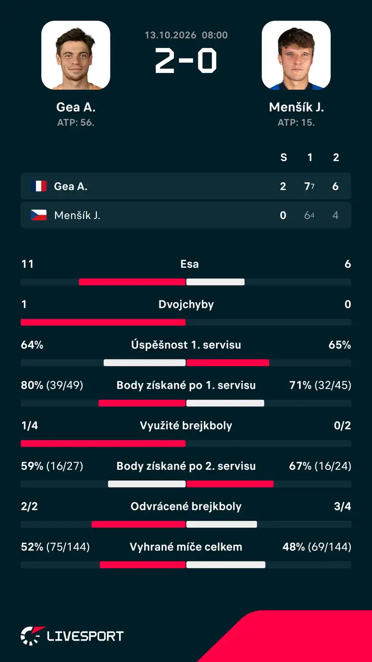 Statistiky zápasu.
