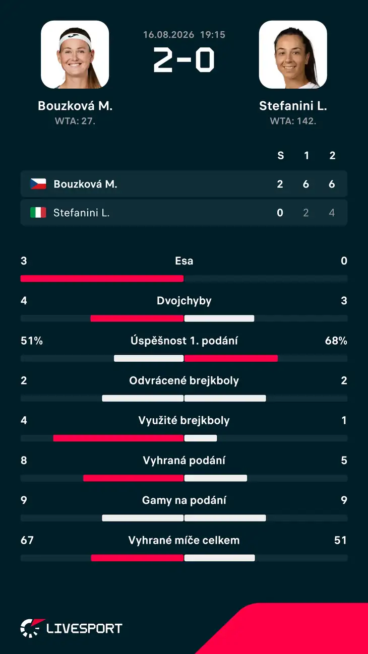 Statistiky zápasu.